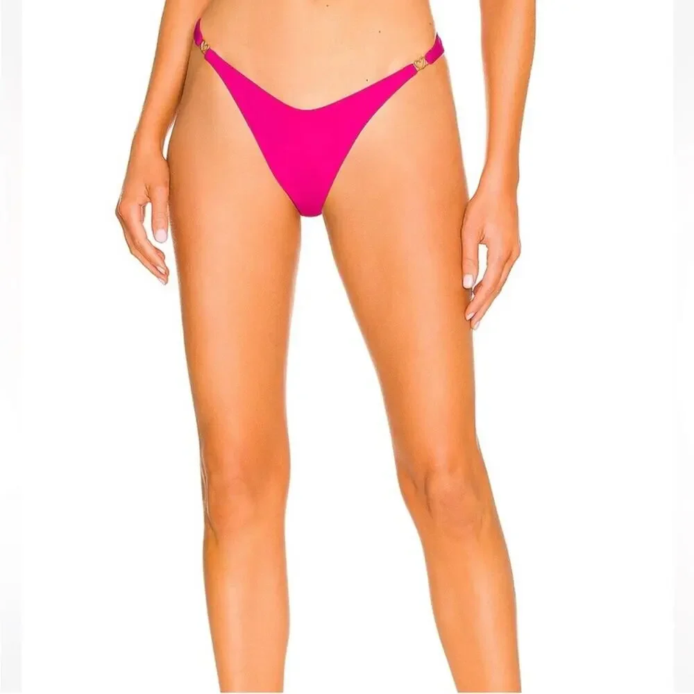 L*Space Ziggy Bikini Bottom in Bougainvillea Pink L NWT